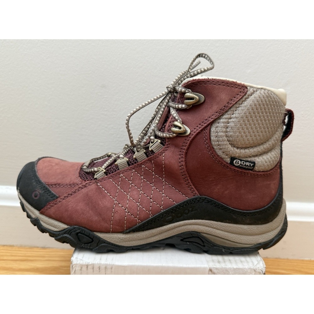 OBOZ Womens Burgundy Sapphire B-Dry Mid Waterproof Hiking Boot Sz 7‎ Gorpcore - Picture 5 of 13